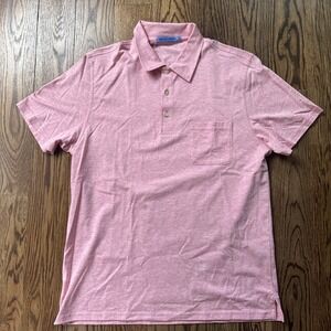 J.McLaughlin Pink Pima Cotton Polo Shirt Pocket Men's Large